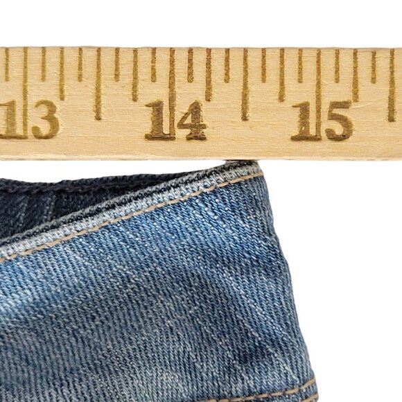 Seven7 Slim Straight Jeans Mid Rise Leg Slits Distressed 29X28 Size 4 - Picture 9 of 12
